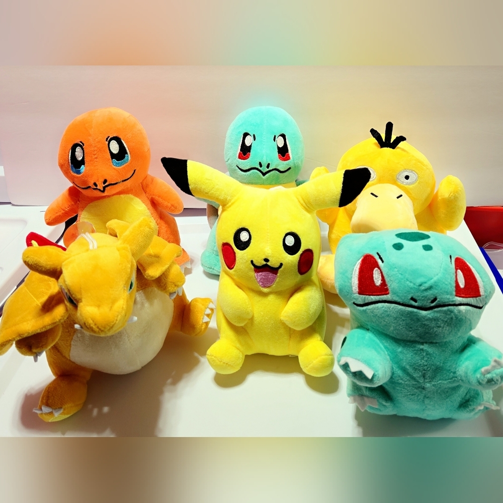 6-Pokemon, Charmander,Squirtle, Psyduck, Charizard, Pikachu, and Bulbasaur